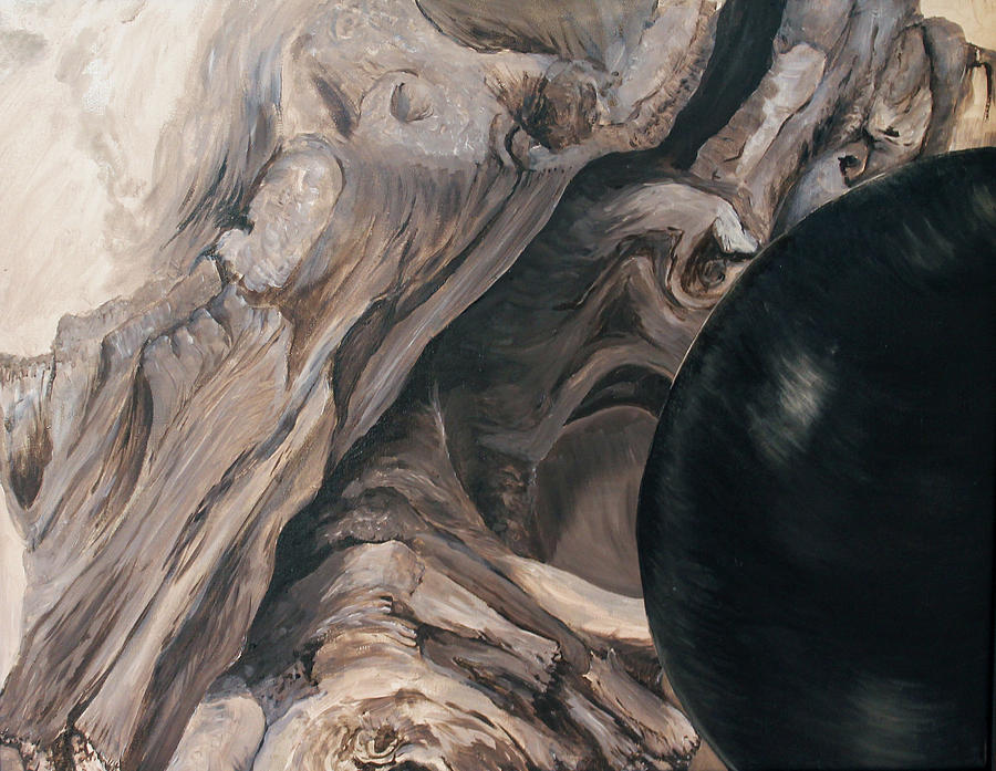 Black Sphere Painting by Catherine Weser