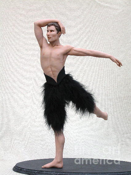 Feather Sculpture - Black Swan- male version by Vickie Arentz