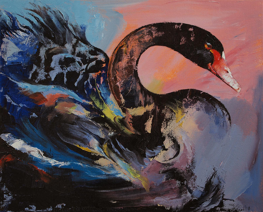 Black Swan Painting by Michael Creese