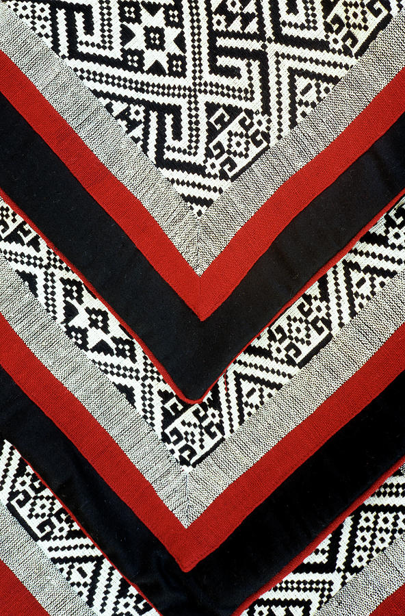 Pattern Photograph - Black Thai Fabric 01 by Rick Piper Photography