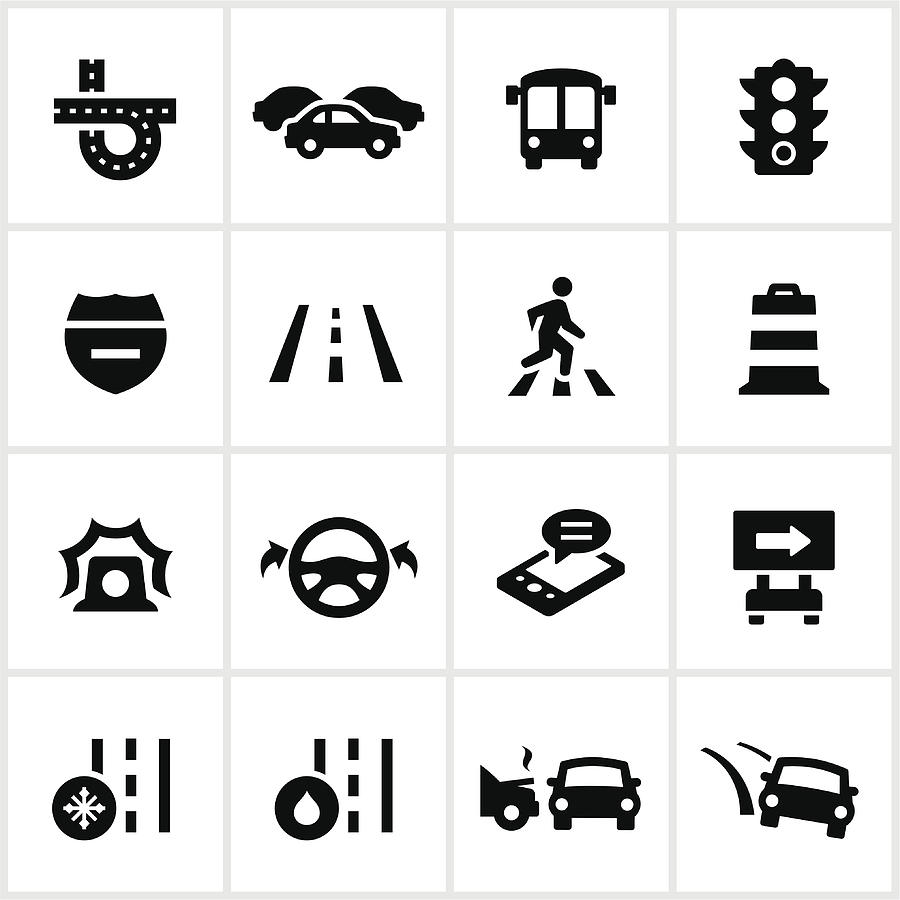 Black Traffic Icons Drawing by Appleuzr