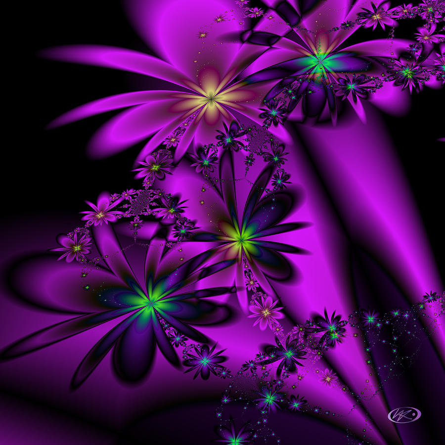 Black Violets Digital Art by Kiki Art