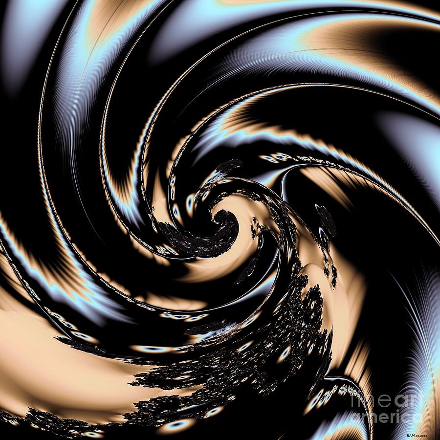 Black Whirlpool  Digital Art by Elizabeth McTaggart