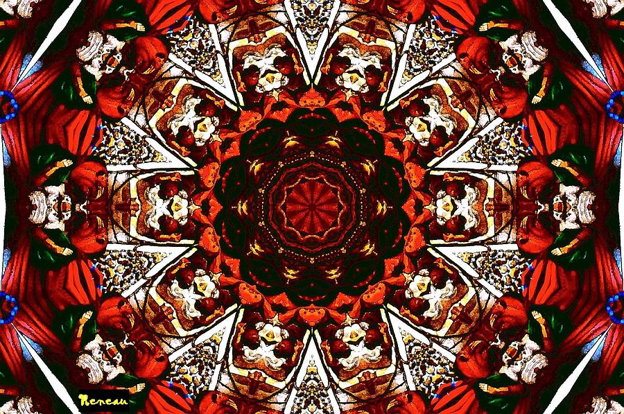 BLACK  WHITE and RED KALEIDOSCOPE Photograph by A L Sadie Reneau