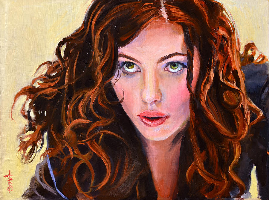 Scarlett Painting - Black Widow by Anthony Sell Scarlett Painting - Black Widow by Anthony Sell
