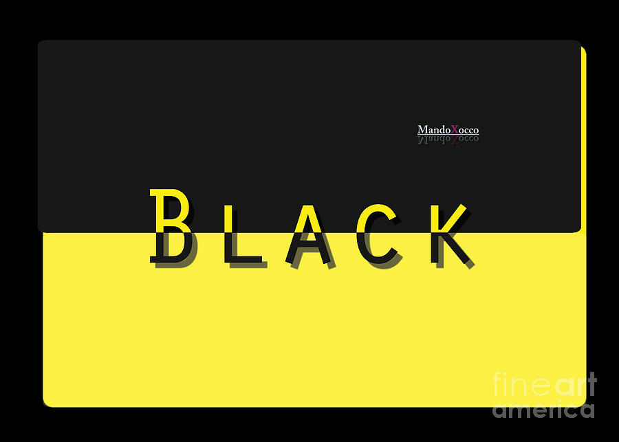 Mug Mixed Media - Black Yellow  by Mando Xocco