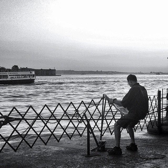 Boat Photograph - #blackandwhite #newyork #people #sea by Matthew Bryan Beck