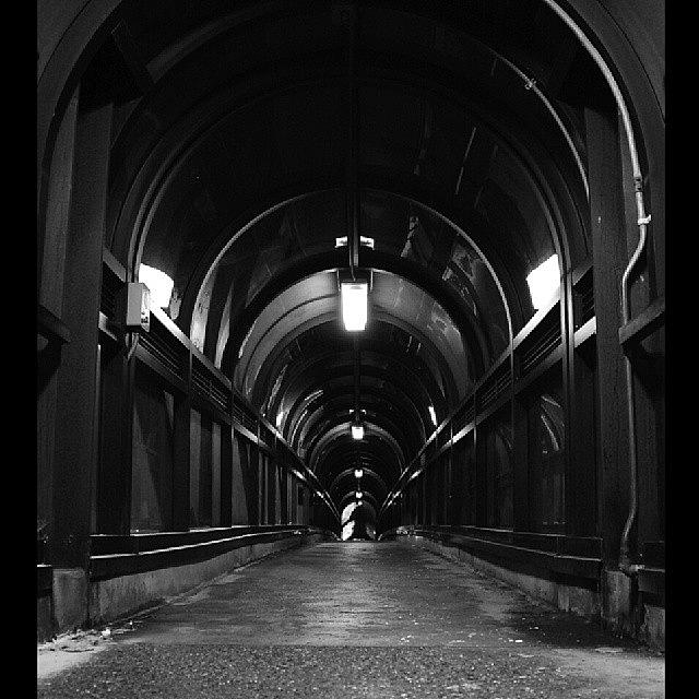 Bridge Photograph - #blackandwhite #tunnel #bridge by Harvey Christian