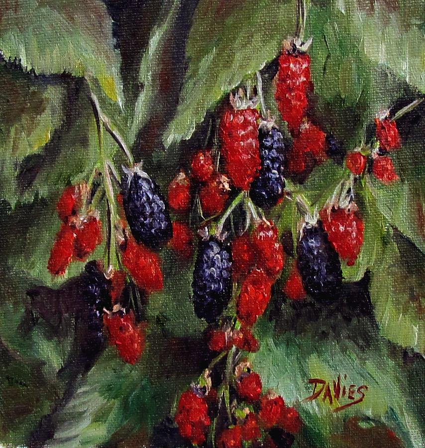 Fruit Painting - Blackberries Everywhere by Debra Davies