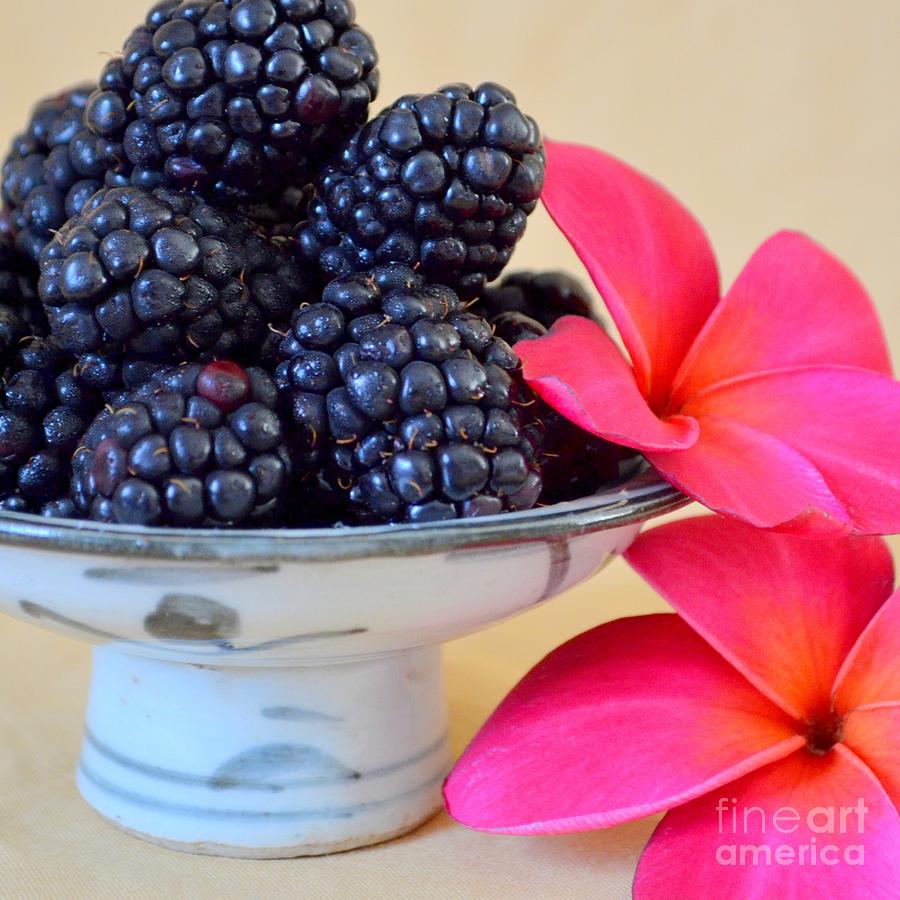 Blackberries in Vintage Bowl Photograph by Mary Deal