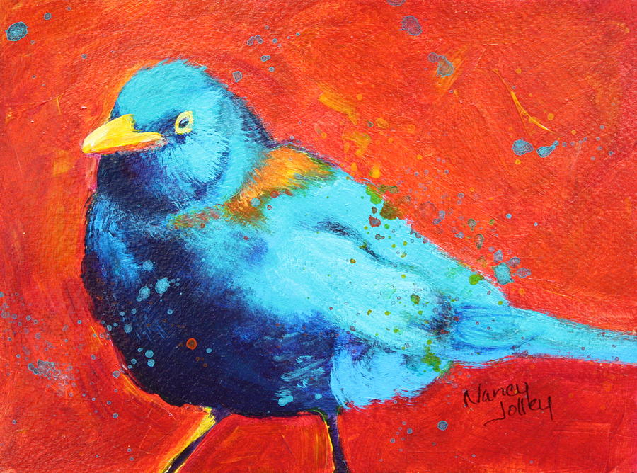 Blackbird I Painting by Nancy Jolley