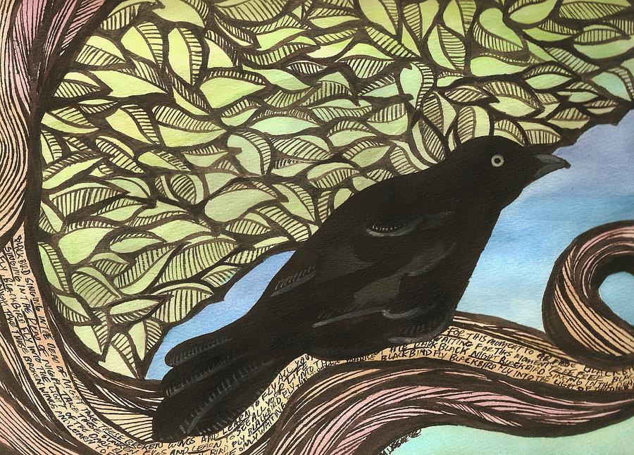 Blackbird Painting by Meagan  Visser