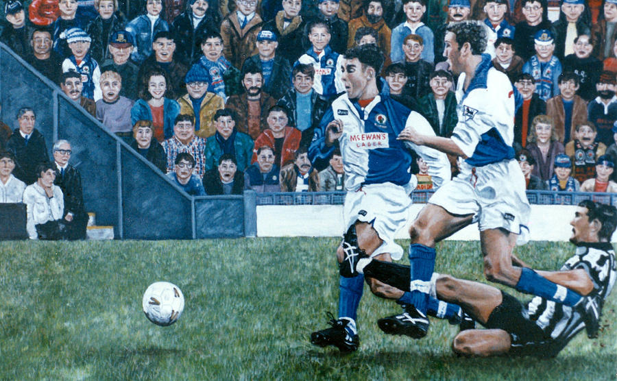 Blackburn Rovers playing Newcastle United Painting by Mackenzie Moulton