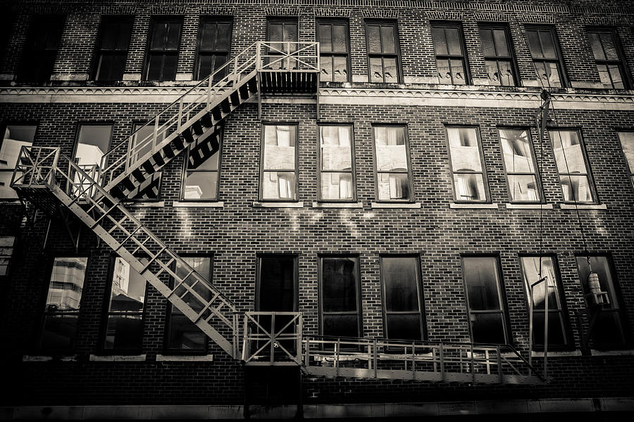 Blackened Fire Escape Photograph by Melinda Ledsome