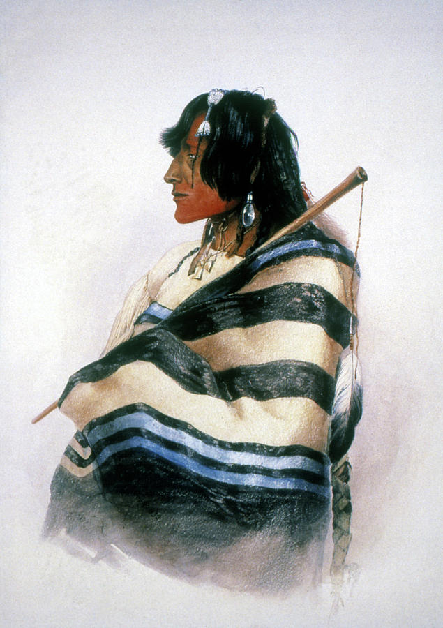 Blackfoot Native American, 1832-34 Painting by Granger
