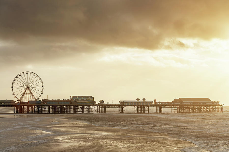 Blackpool Central Pier At Sunset Photograph by Mlenny