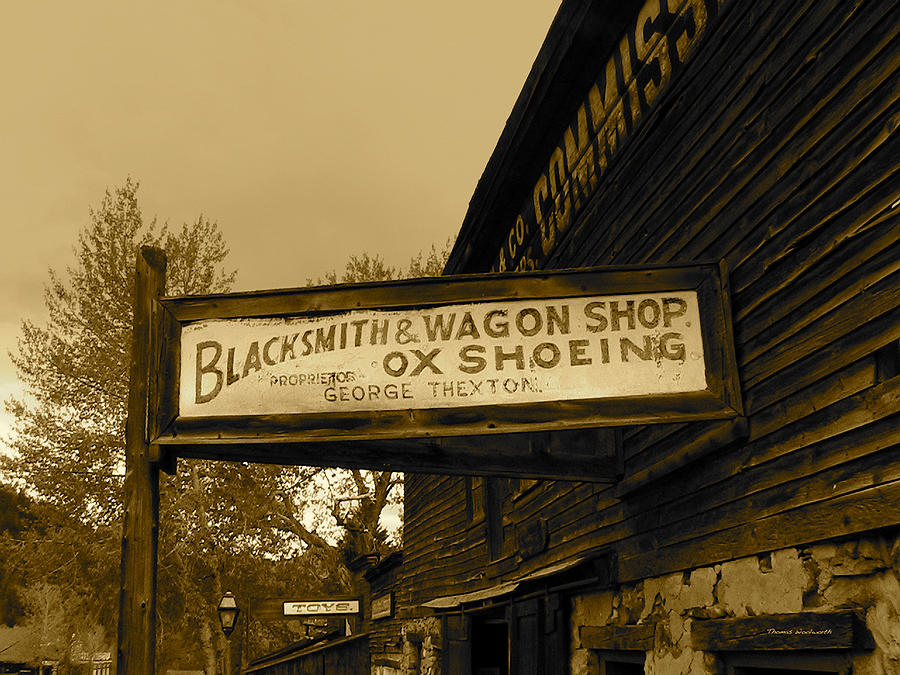 BlackSmith and Ox Shoeing Signage Photograph by Thomas Woolworth
