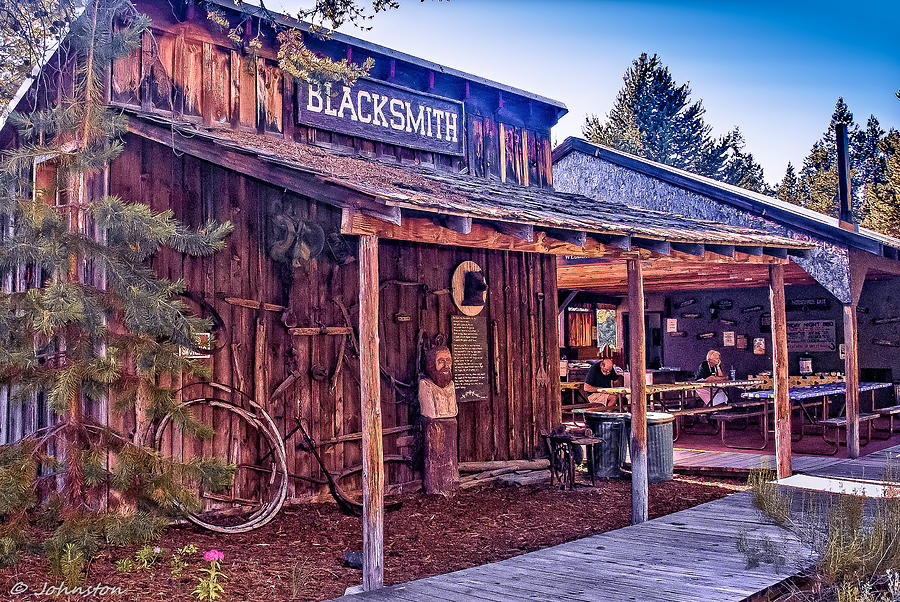 Vintage Photograph - Blacksmith Shop Oregon by Bob and Nadine Johnston