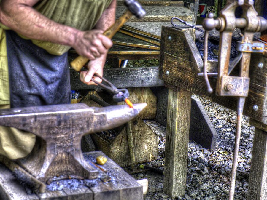 Toledo Photograph - Blacksmith Working Iron v1 by John Straton
