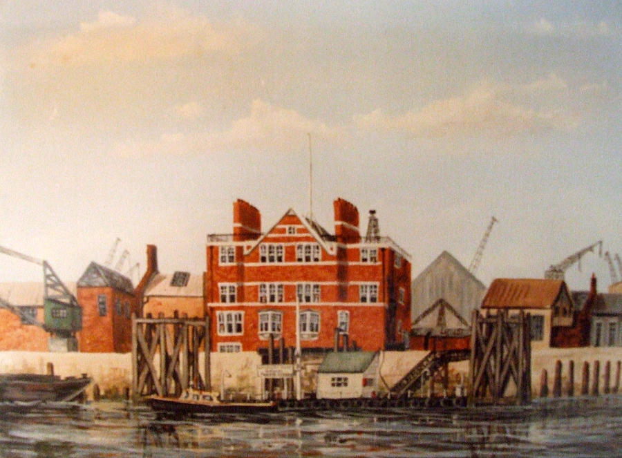 Blackwall Thames Police Station London Painting by Mackenzie Moulton