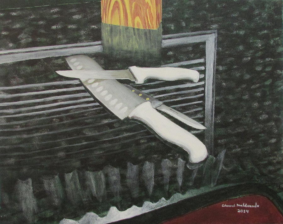 Still Life Painting - Blades by Edward Maldonado Still Life Painting - Blades by Edward Maldonado