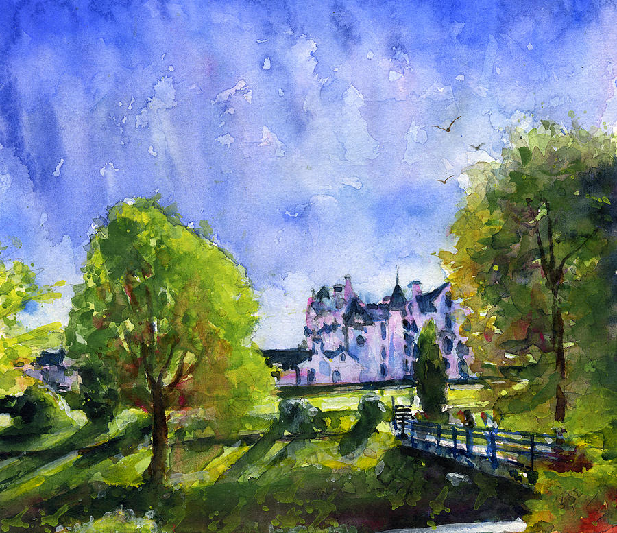 Blair Castle Bridge Scotland Painting by John D Benson