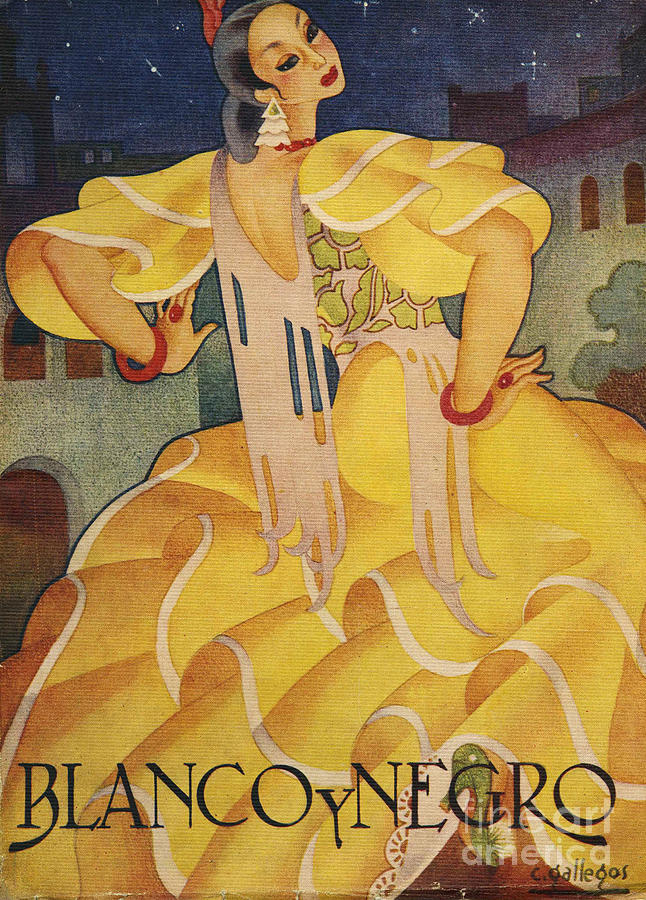 Covers Drawing - Blanco Y Negro  Spain Cc Womens Dresses by The Advertising Archives