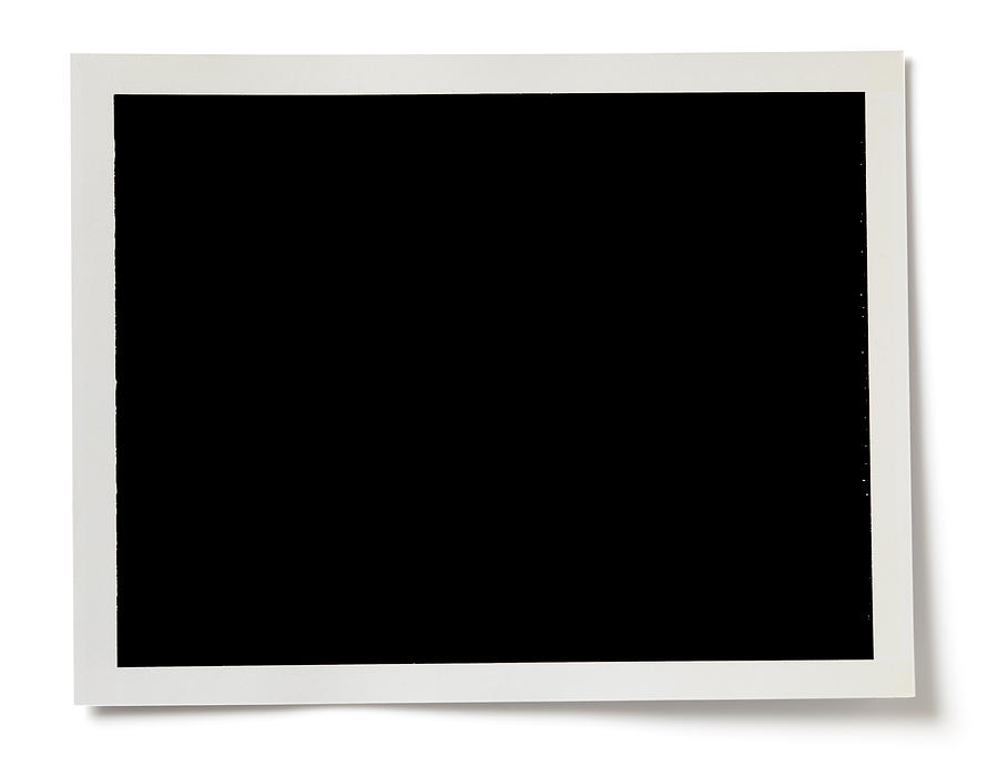 Blank black photo with a white border on white background Photograph by Studiocasper