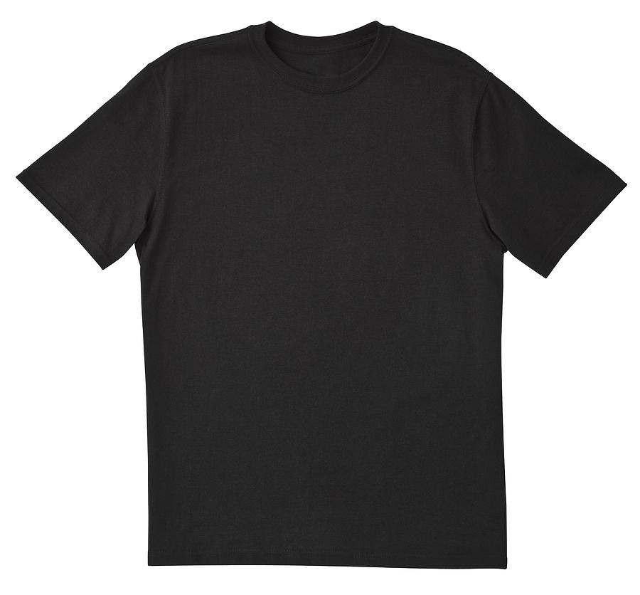 Blank Black T-Shirt Front with Clipping Path. Photograph by FlamingPumpkin