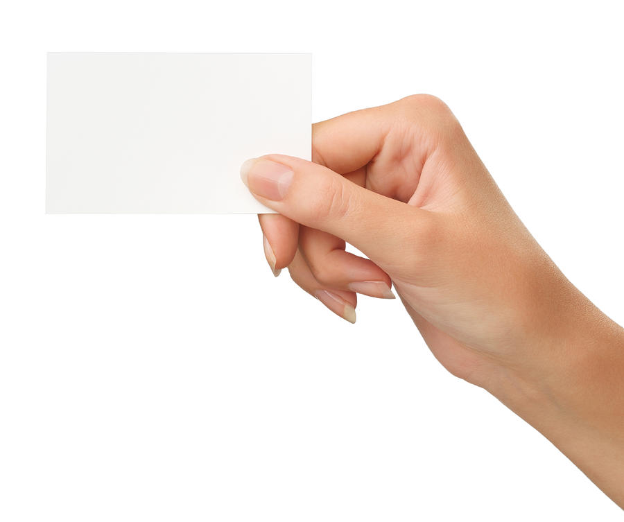 Blank card in a hand Photograph by Plainview