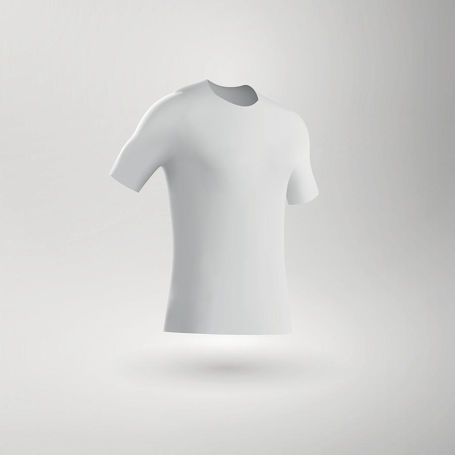 Blank Football Shirt / Soccer Shirt / Fitted T-Shirt Tee Drawing by Jamielawton