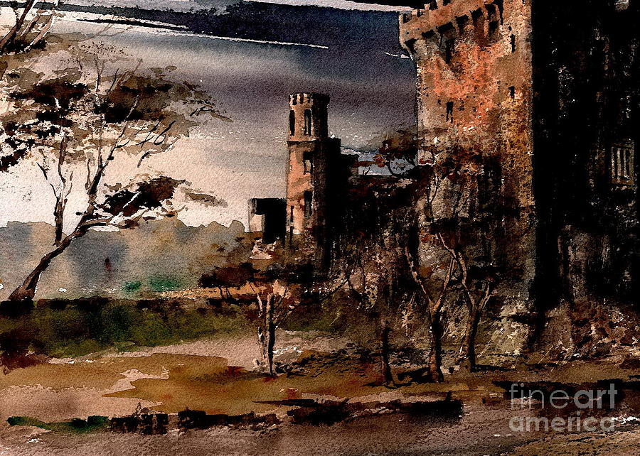 CORK   Blarney Castle and  Kiss the Stone  Painting by Val Byrne