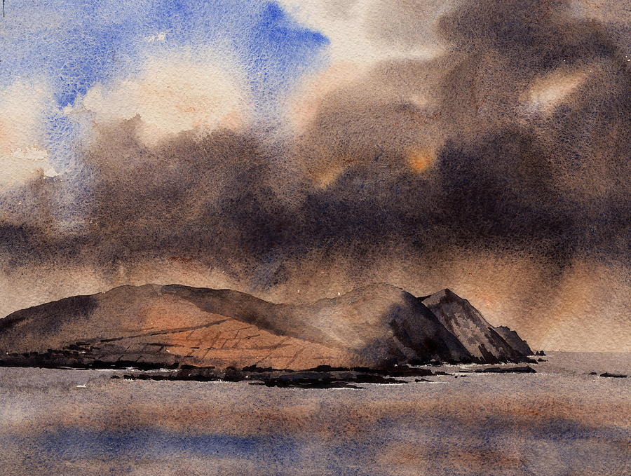 Blasket Storm  Kerry Painting by Val Byrne