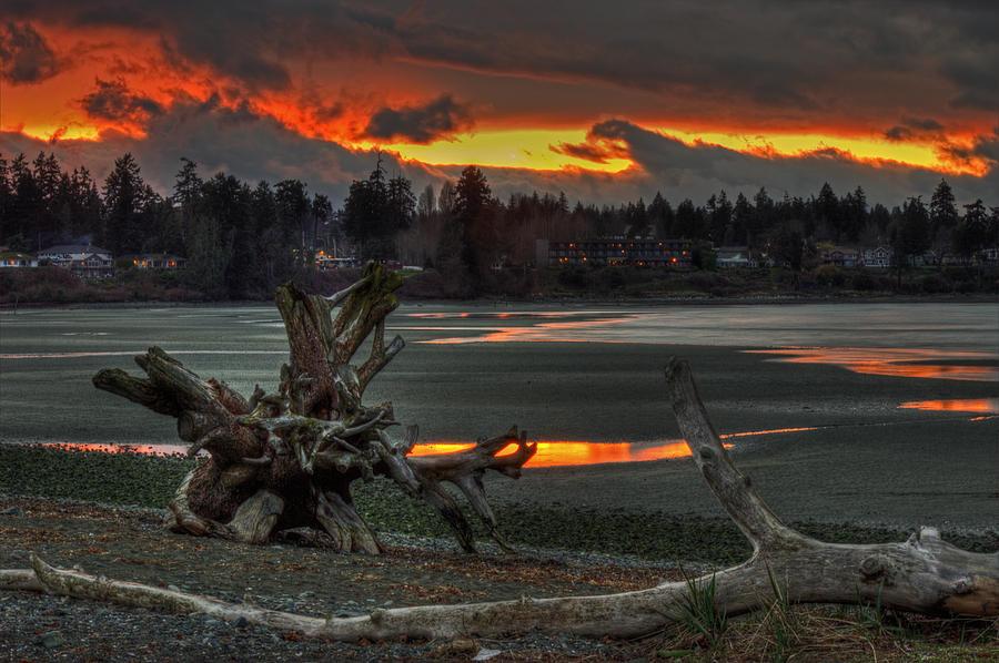 Sunset Photograph - Blazing Sunset by Randy Hall