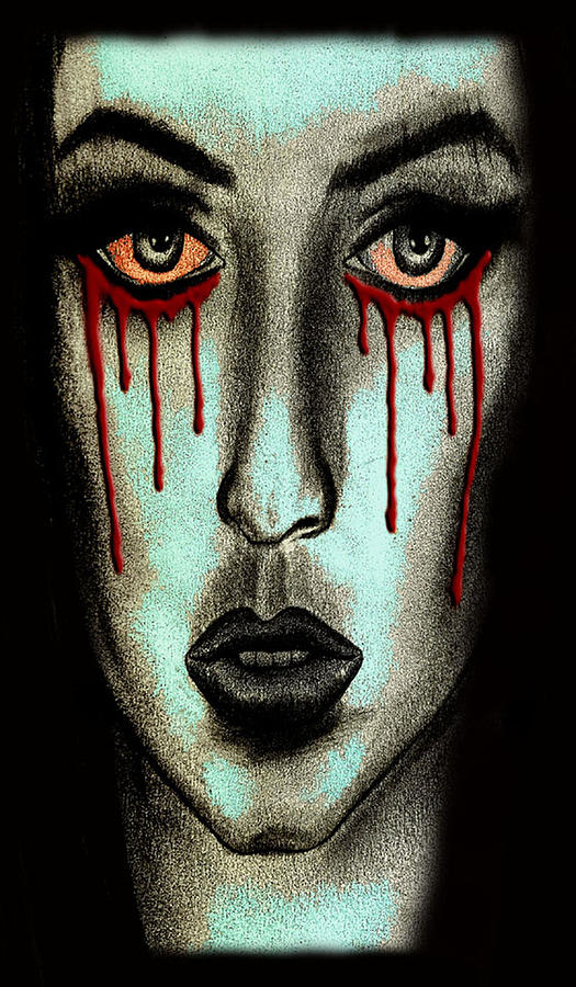 Bleeding Eyes Drawing by David W Johnson Pixels