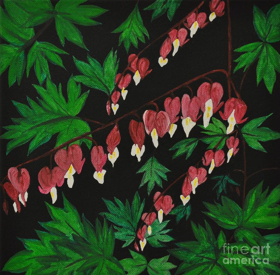 Flower Painting - Bleeding Heart by Sally Tiska Rice