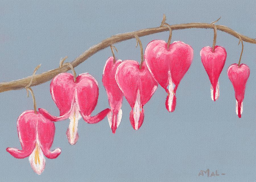 Bleeding Hearts Painting by Anastasiya Malakhova