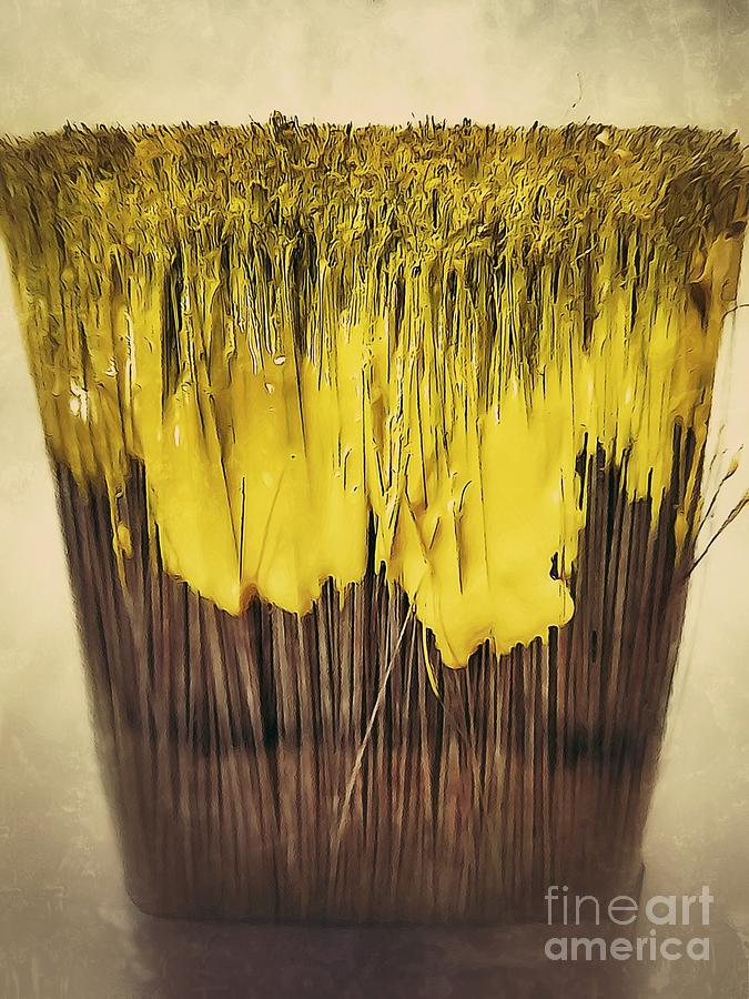 Brush Photograph - Bleeding yellow by AK Photography