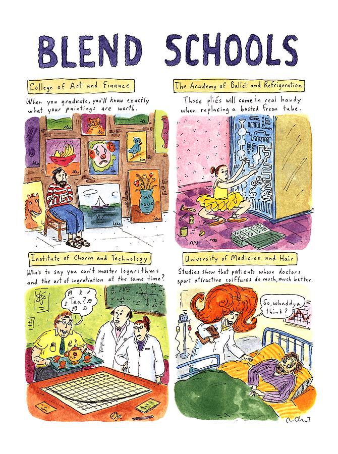 Blend Schools Drawing by Roz Chast
