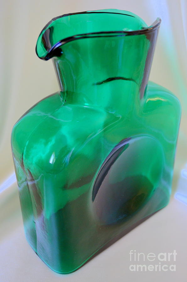 Vase Photograph - Blenko Green by Mary Deal