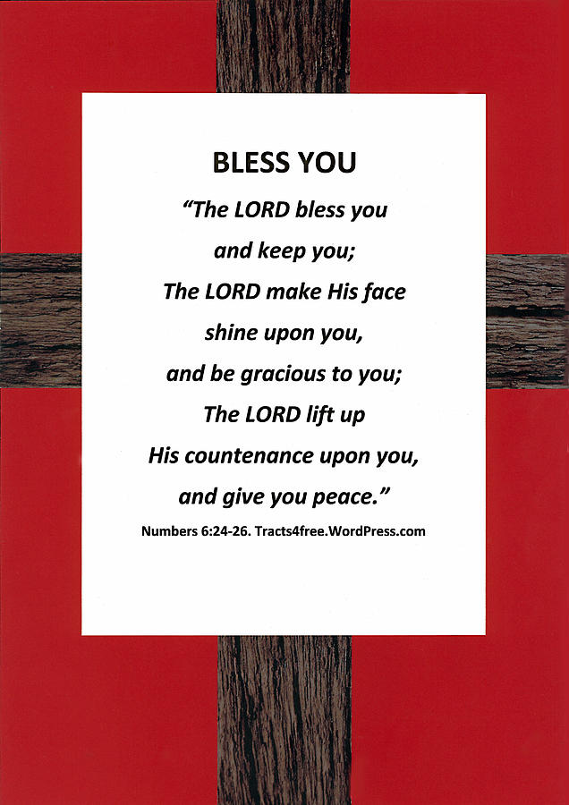 Bless You Bible verse poster Photograph by David Clode