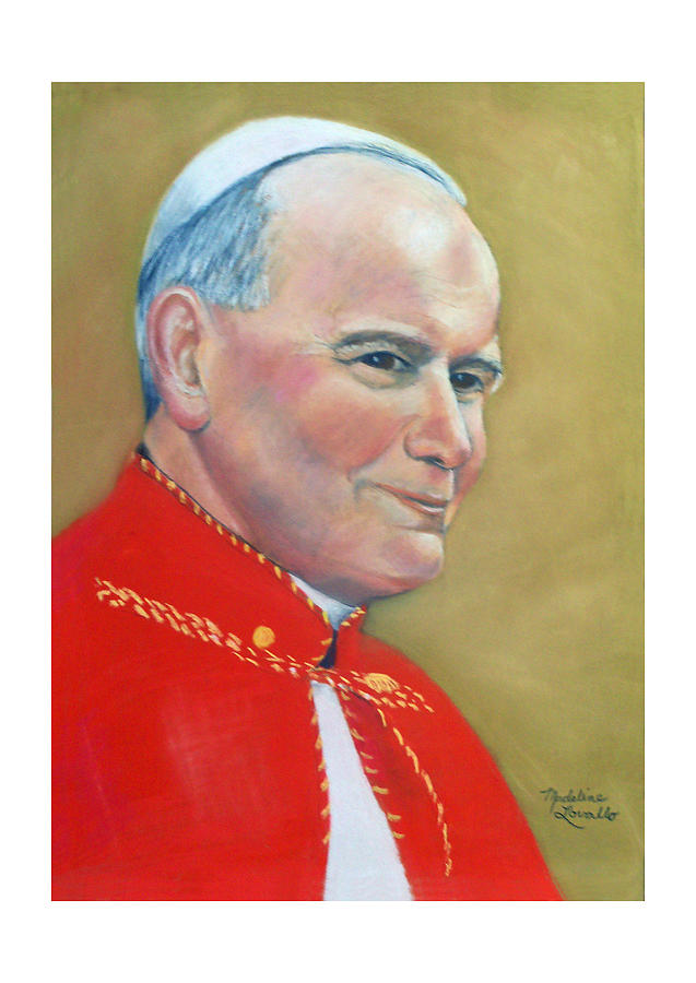 Blessed John Paul II Painting by Madeline  Lovallo