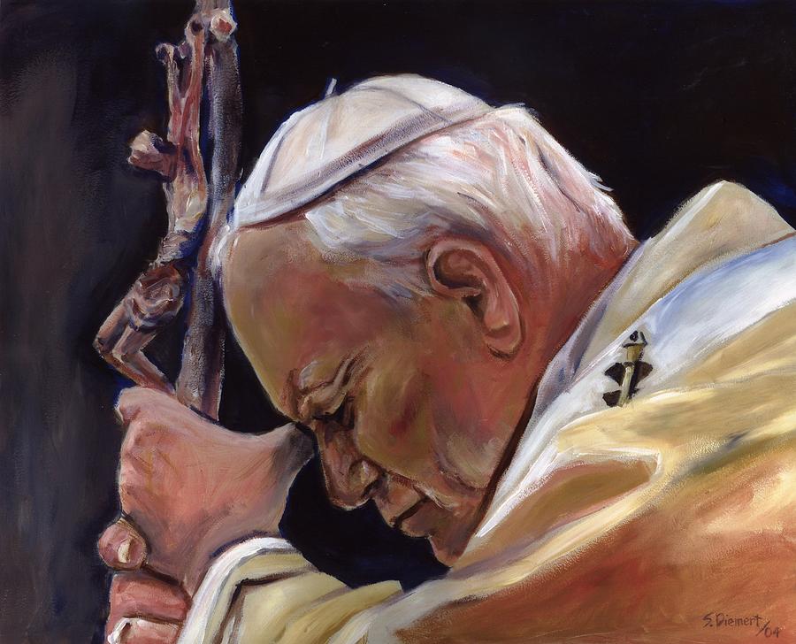 Portrait Painting - Blessed Pope John Paul II  Image 2 by Sheila Diemert