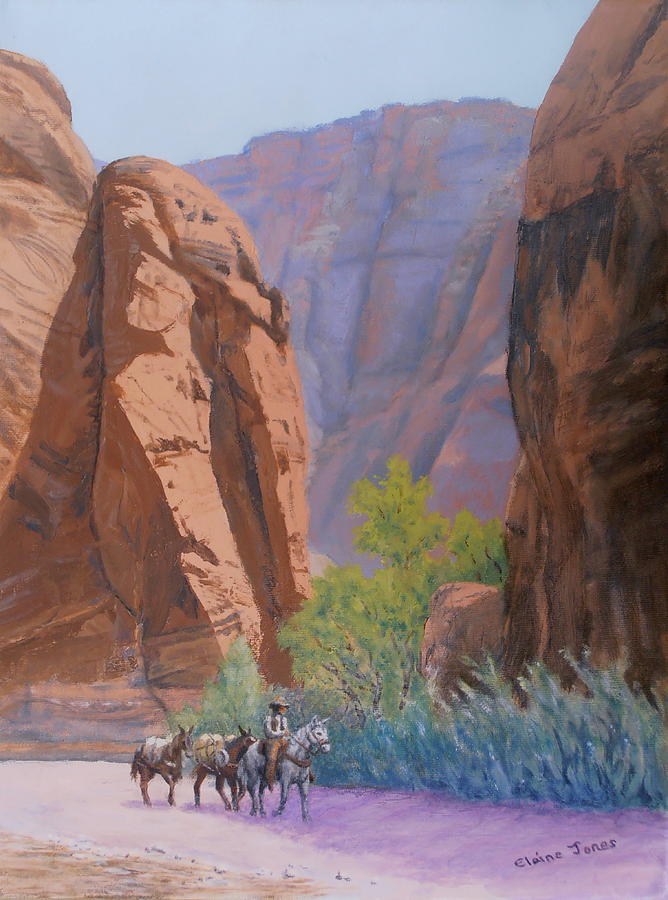 Landscape Painting - Blessed Shade in the Canyon by Elaine Jones