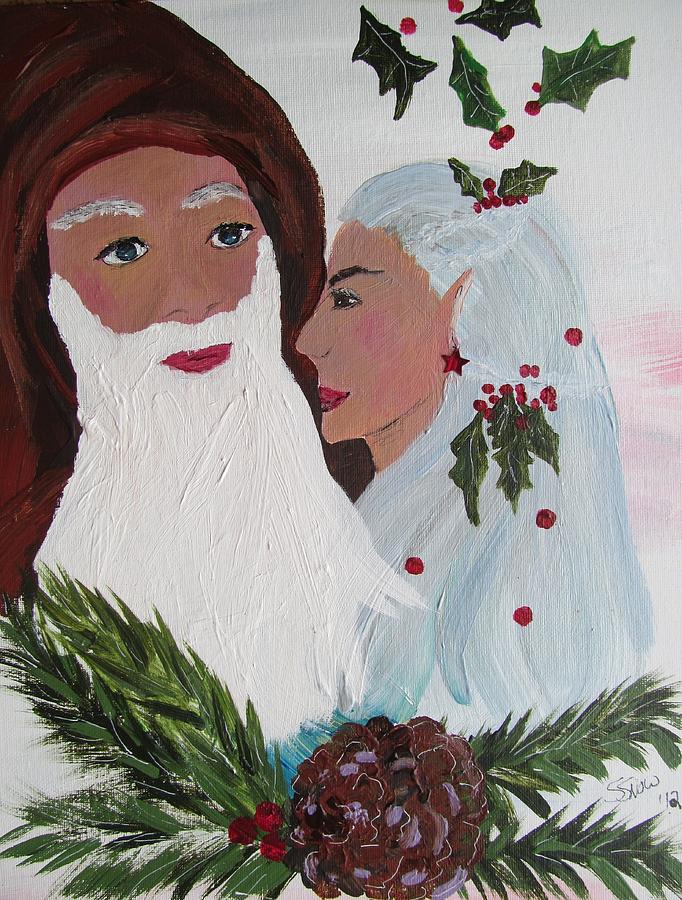 Blessed Yule Painting by Susan Voidets