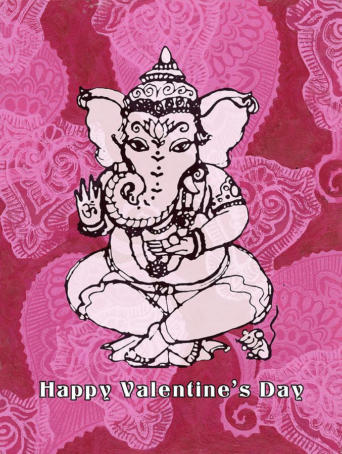 Blessing Ganesha Valentine Mixed Media by Jennifer Mazzucco