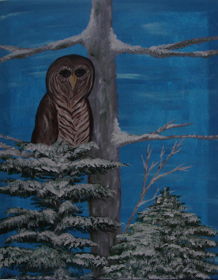 Blessing of the Barred Owl Painting by Angie Butler