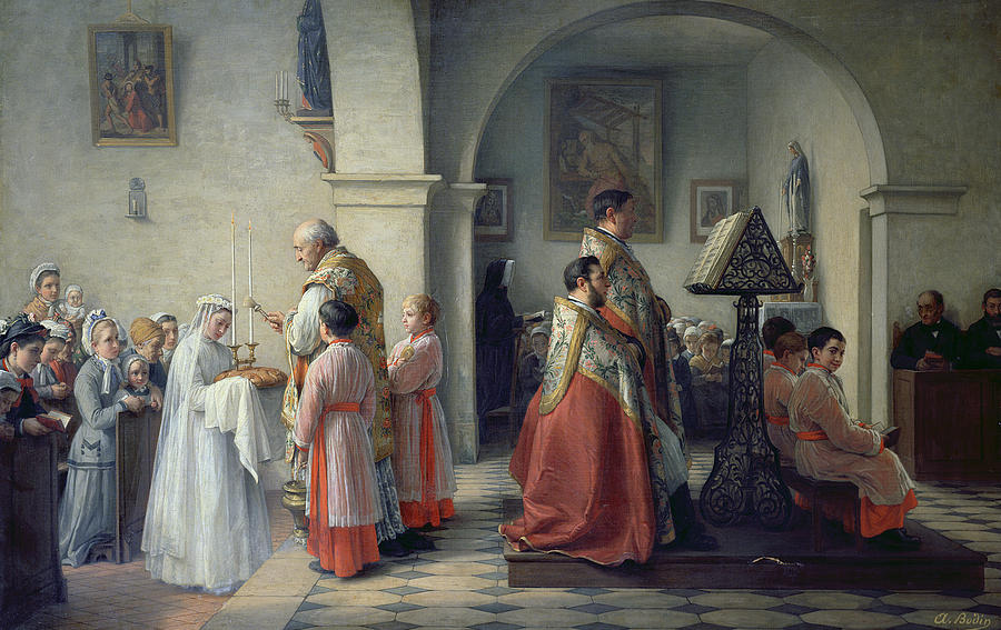 Bread Painting - Blessing the Bread by Francois Archange Bodin