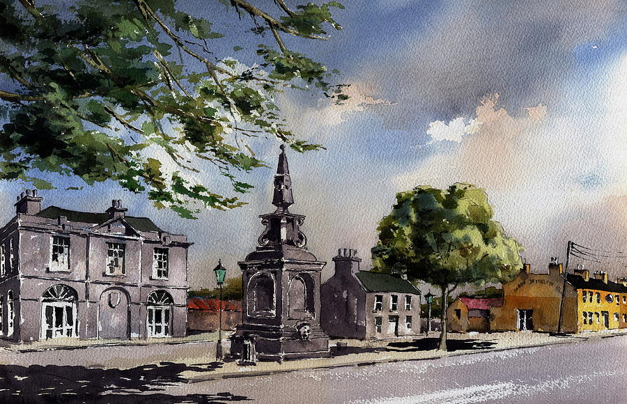Blessinton village Mixed Media by Val Byrne
