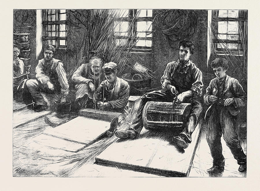 Vintage Drawing - Blind Basket-makers 1871 by English School